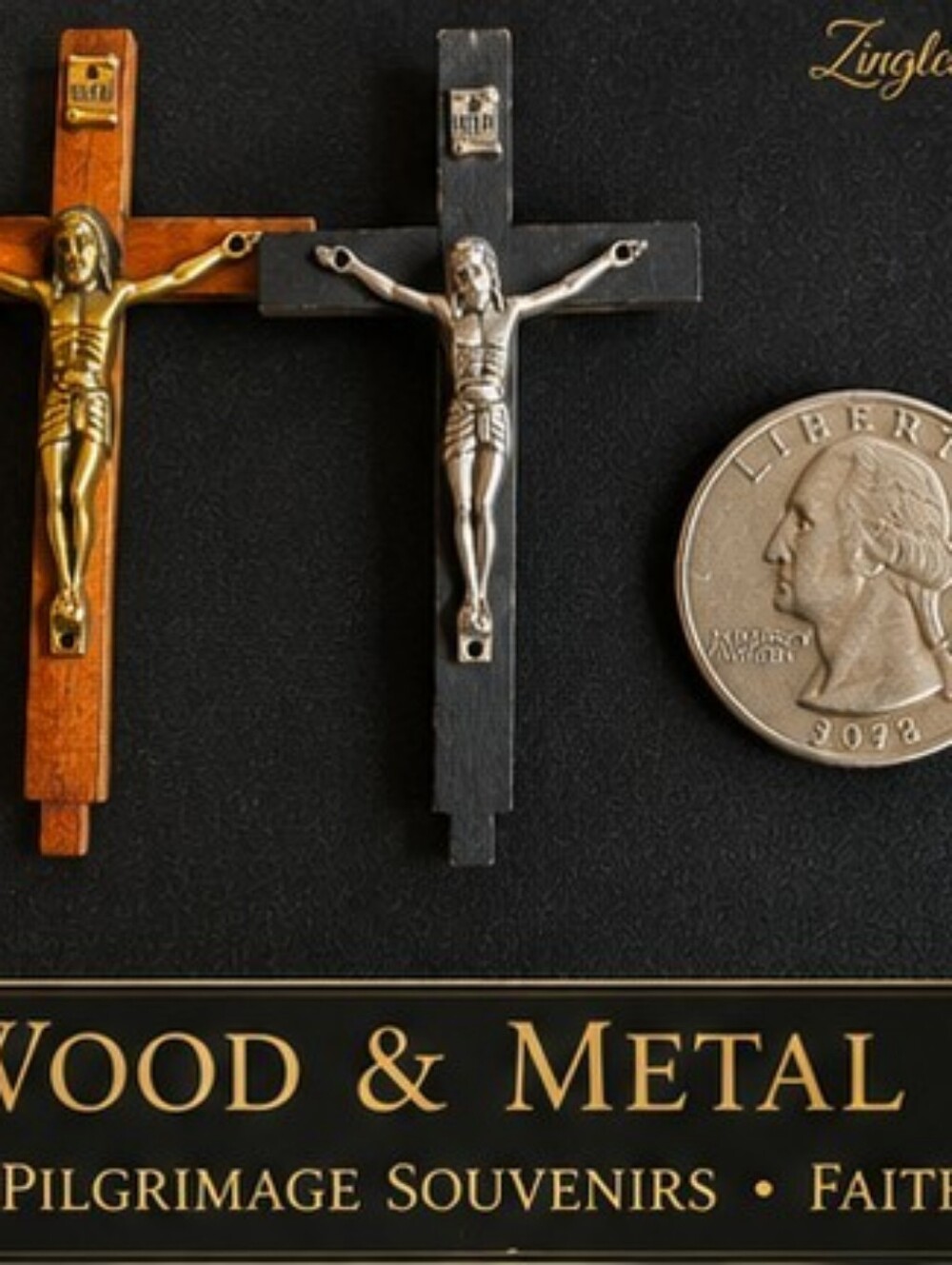 Pair Vintage Wooden Wall Crucifixes Catholic Christian INRI Crosses Mid-Century - Picture 4 of 13